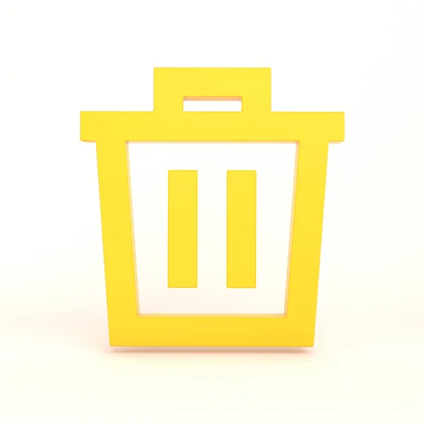 Trash Bin Front Side White Background — Stock Photo, Image