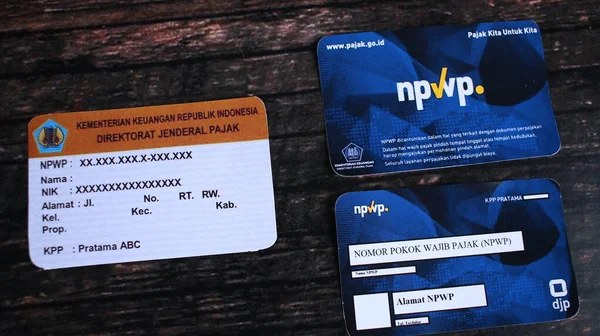Número Identificação Contribuinte Indonésio Antigo Novo Npwp Nomor Pokok Wajib — Fotografia de Stock