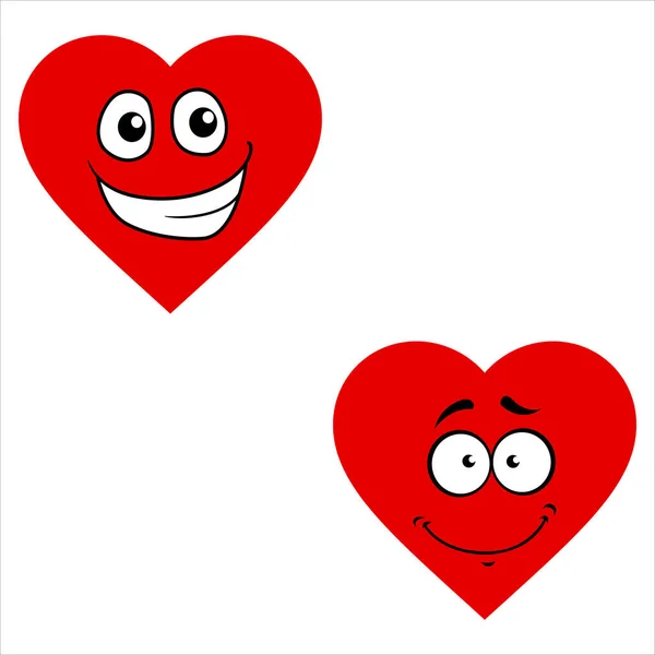 Expressões Cara Coração Arte Ilustração Cara Coração Expressões Faciais — Vetor de Stock