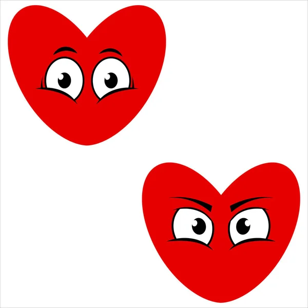 Expressões Cara Coração Arte Ilustração Cara Coração Expressões Faciais — Vetor de Stock