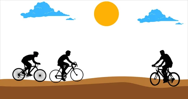 Bergsklättring Med Cykel Cykelklättring Naturen Naturen Ett Cykeltrick Cykelklättring — Stock vektor