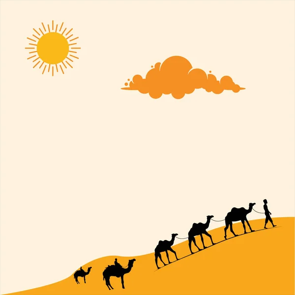 Пустынный Фон Прекрасный Вид Пустыню Заслуживающий Внимания Фоновый Дизайн Красивый — стоковый вектор