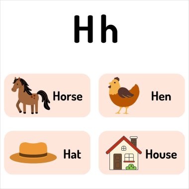 Çocuklar için alfabe. Eğitim. Alfabe Hh. Alfabe. Çocuk Eğitimi. H Alfabesi