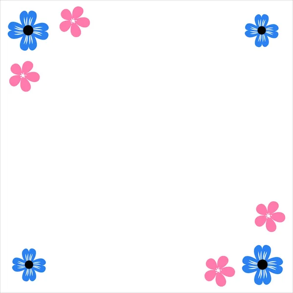 五彩缤纷的花朵边框设计 花边的设计 花草设计 彩色模板设计 — 图库矢量图片