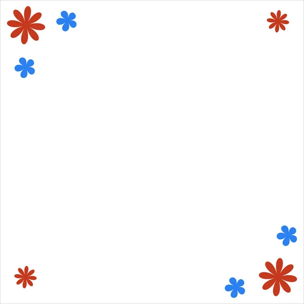 五彩缤纷的花朵边框设计 花边的设计 花草设计 彩色模板设计 — 图库矢量图片