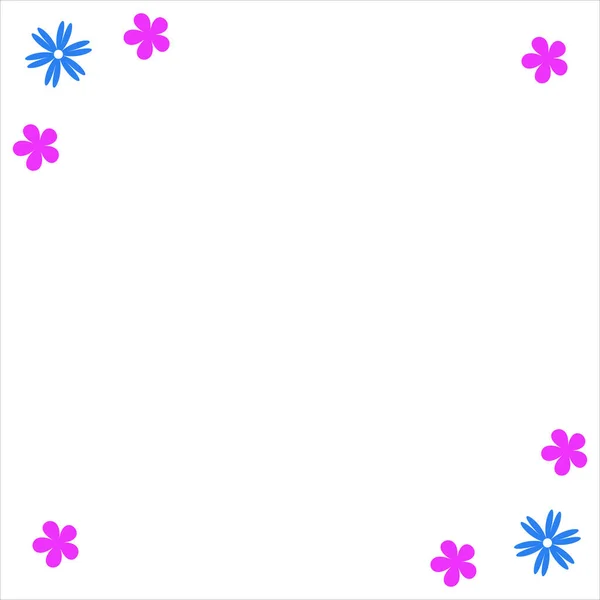 Kolorowe Kwiaty Granicy Projektowania Wzór Kwiatowej Granicy Kwiatowy Wzór Kolorowy — Wektor stockowy