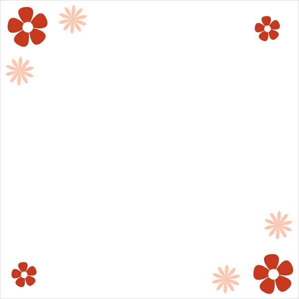 五彩缤纷的花朵边框设计 花边的设计 花卉设计 — 图库矢量图片