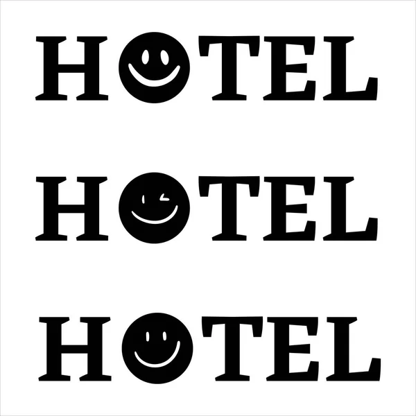 Hoteltypografie Sammlung Von Hotels Hotelkalligraphie Hoteltitel Hotel Titel Des Hotels — Stockvektor