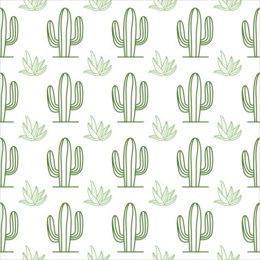 Kaktüs deseni. Renkli kaktüs desenli tasarım. Kaktüs. Çöl bitkisi deseni. Çöl bitkisi