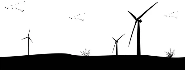 风车背景设计 风车的背景可再生能源背景 环境背景 — 图库矢量图片
