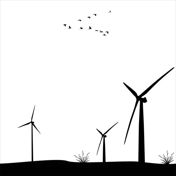 Windmolen Achtergrond Ontwerp Windmolen Achtergrond Achtergrond Van Hernieuwbare Energie Milieu — Stockvector