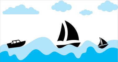 Deniz arka planı. Su altyapısı. Dalga arkaplan tasarımı. Denizde bir gemi. deniz arkaplanı