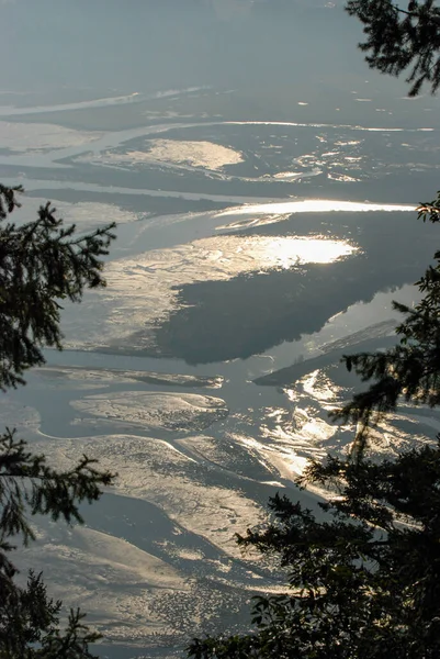 View Cowichan River Estuary Mount Tzouhalem Vancouver Island British Columbia — Stock Photo, Image