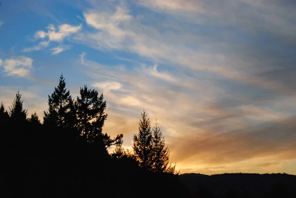 Warna Matahari Terbenam Awan Seperti Yang Terlihat Dari Pengintai Gowland — Stok Foto