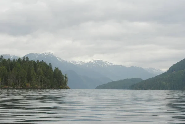 Dia Calmo Great Central Lake Perto Port Alberni Vancouver Island — Fotografia de Stock