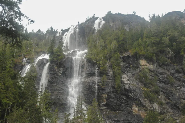 Della Falls Jeden Nejvyšších Kanadských Vodopádů Provinčním Parku Strathcona Kanada — Stock fotografie
