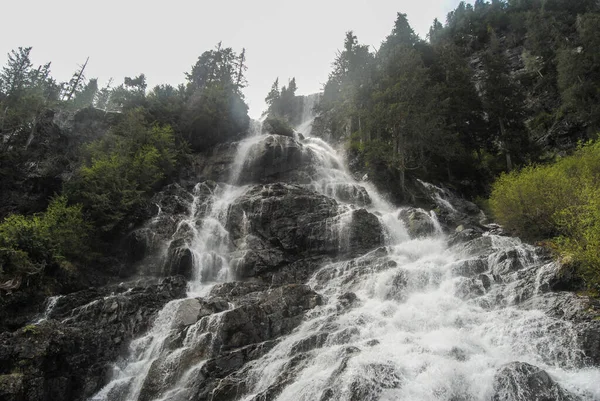 Kanada Egyik Legmagasabb Vízesésének Alapja Della Falls Strathcona Tartományi Park — Stock Fotó