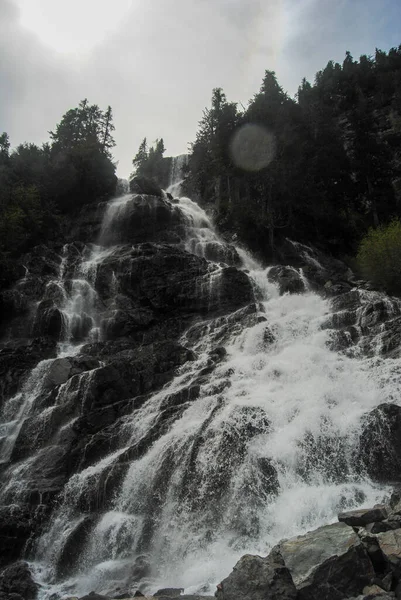 Base One Canada Tallest Waterfalls Della Falls Strathcona Provincial Park — Stock Photo, Image