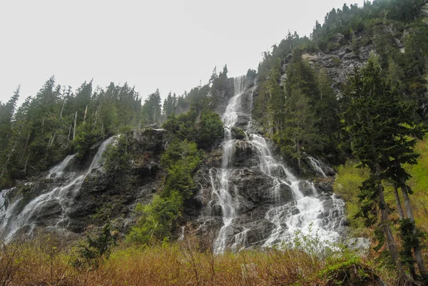 Kanada Nın Yüksek Şelalelerinden Birinin Tabanı Della Falls Strathcona Provincial — Stok fotoğraf