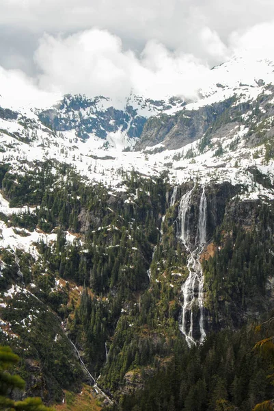 Della Falls Sett Utifrån Högre Synvinkel Strathcona Provincial Park Vancouver — Stockfoto