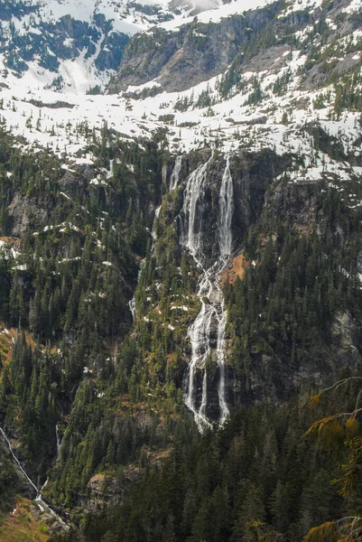 Della Falls Widziana Wyższego Punktu Widzenia Parku Prowincji Strathcona Vancouver Obrazy Stockowe bez tantiem