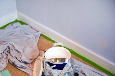 Painting and decorating DIY equipment and tools for painting walls in home interior