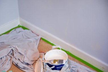 Painting and decorating DIY equipment and tools for painting walls in home interior