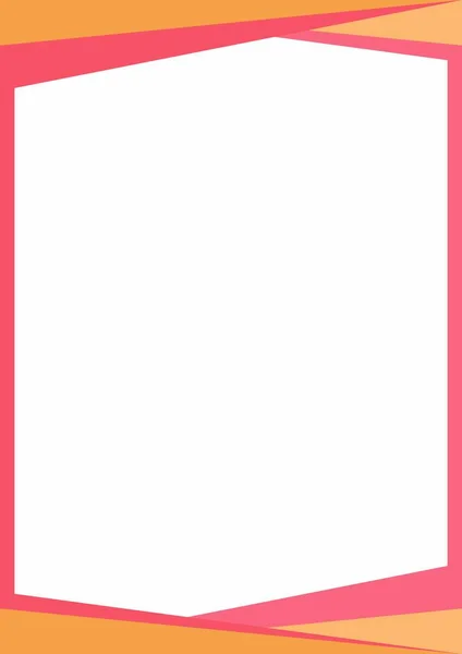 Moldura Fronteira Cor Laranja Rosa Branco Triângulos Com Forma Linha — Vetor de Stock