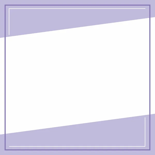Moldura Fronteira Cor Fundo Violeta Branco Com Forma Linha Listra — Vetor de Stock