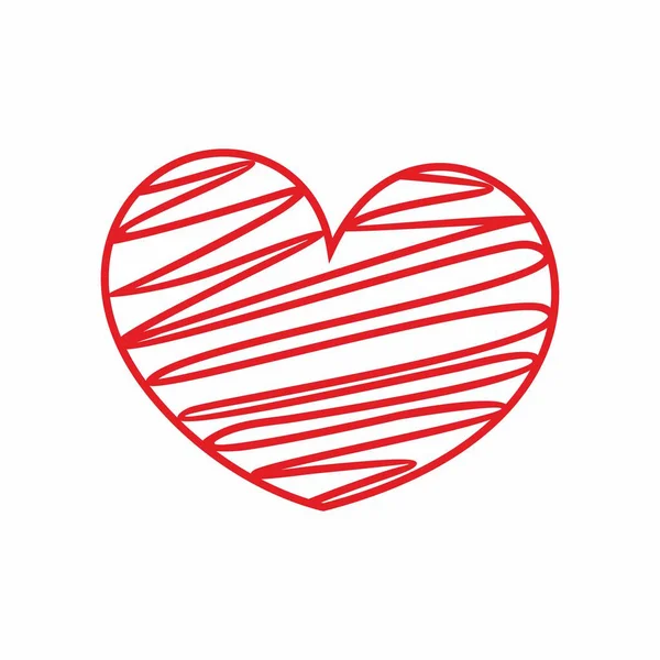 Διανυσματικό Σχήμα Καρδιάς Ερωτική Απεικόνιση Ρομαντικό Προσκλητήριο Σχέδιο Τέχνης Κόκκινο — Διανυσματικό Αρχείο