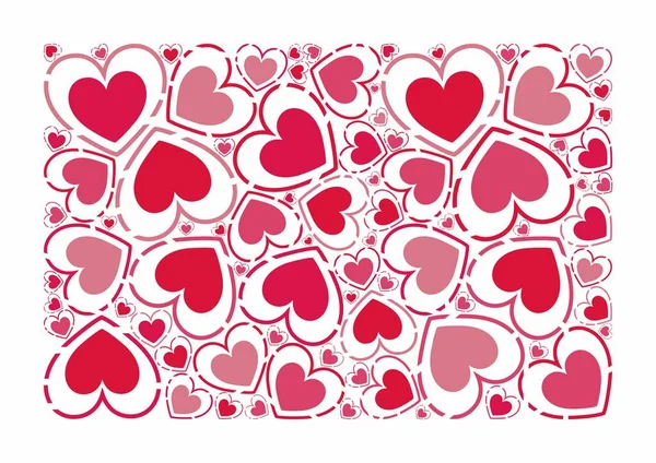 stock vector Hearts pattern. Red and pink colors. Stylized hearts isolated on white background. Love thematic