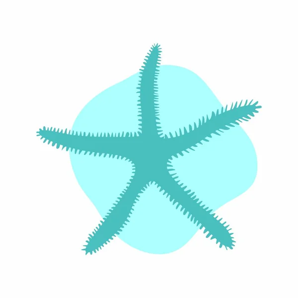 Ilustración Una Estrella Mar Azul Estilo Plano Animal Marino Aislado — Vector de stock