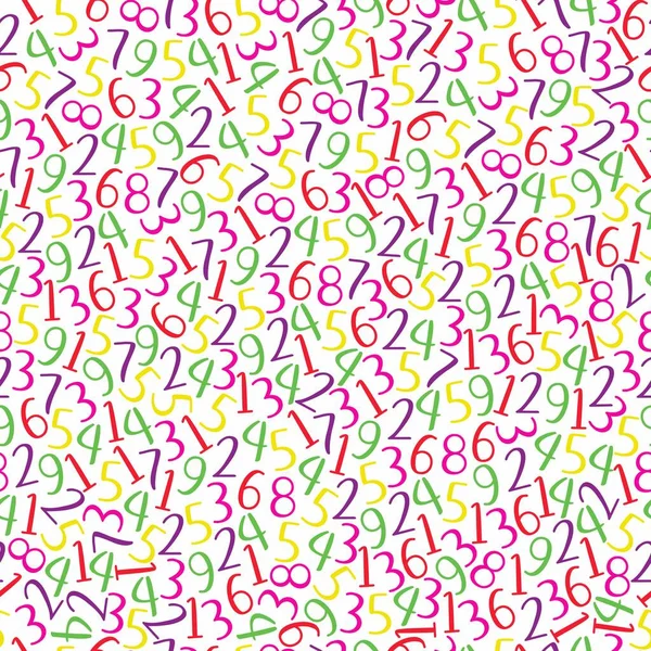 Barevná Čísla Bezešvný Vzor Balicí Papír Nebo Textil — Stockový vektor
