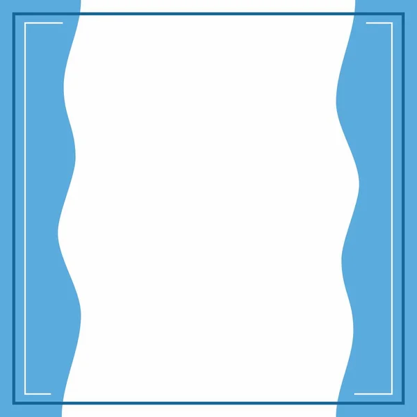Рамка Панель Текста Синий Белый Цвет Фона Полосой Волнистыми Формами — стоковый вектор