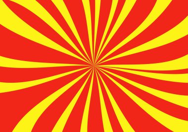 Yıldız patlaması. Soyut arkaplan. Kırmızı ve sarı çizgili arka plan. Dalgalı spiral çizgiler. Parlak renkler
