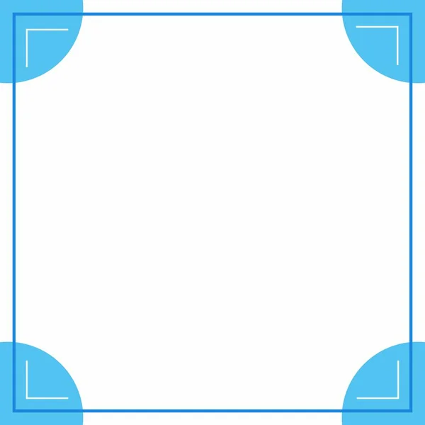 Вектор Границы Квадратной Плитки Голубые Круги Углах Граница Пустым Пространством — стоковый вектор