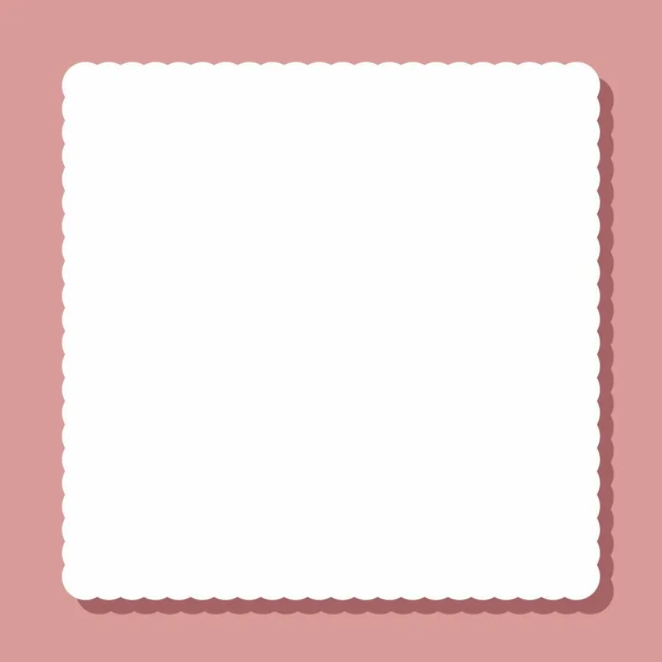 Modello Quadrato Carta Rosa Beige Con Ombra Foto Bianco — Vettoriale Stock