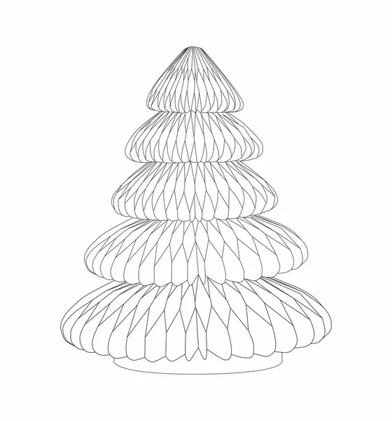 Weihnachtsbaum Aus Papier Zeichnen Illustrationsvektor Origami Elemente — Stockvektor