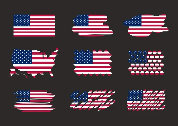 American Flag 미국의 국기이다 일러스트 배경에 고립되어 있습니다 — 스톡 벡터