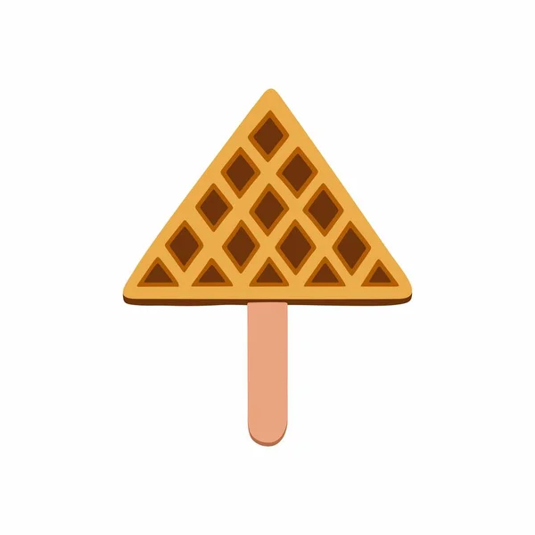 Nourriture Sucrée Dessert Illustration Vectorielle Triangle Brun Doré Forme Chien — Image vectorielle