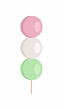 Geleneksel Japon Dango Tükürüğünün Vektör İllüstrasyonu