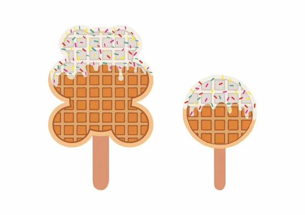 Sweet Food Dessert Food Set Vector Illustration Golden Brown Bear — Stock Vector