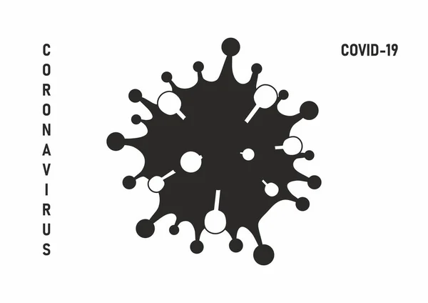 Ilustración Peligrosa Del Icono Virus Negro Corona Virus Signo Advertencia — Vector de stock
