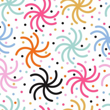 Soyut, renksiz desen. Beyaz zemin. Parlak renkler. Örümcek ya da çiçek soyut doğrusal dalgalı karalama şekli