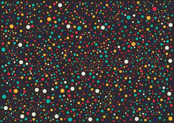抽象的なカラフルな点線の背景ベクトル 黒の背景 星と夜空 テキストのスペース — ストックベクタ