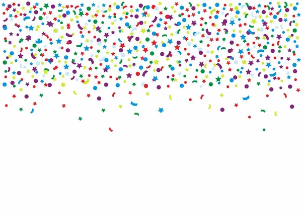 Caída Confeti Colorido Fondo Fiesta Cumpleaños — Vector de stock
