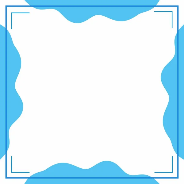 stock vector Blue and white frame background color with stripe line and wavy shapes. Suitable for social media post and web