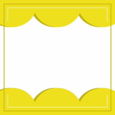 Sarı ve beyaz çerçeve arkaplan rengi, çizgili ve dalgalı daireler şeklinde. Sosyal medya için uygun