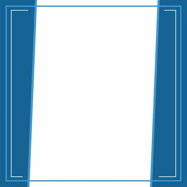 Frame Rand Blauwe Witte Achtergrond Kleur Met Streep Lijn Vorm — Stockvector
