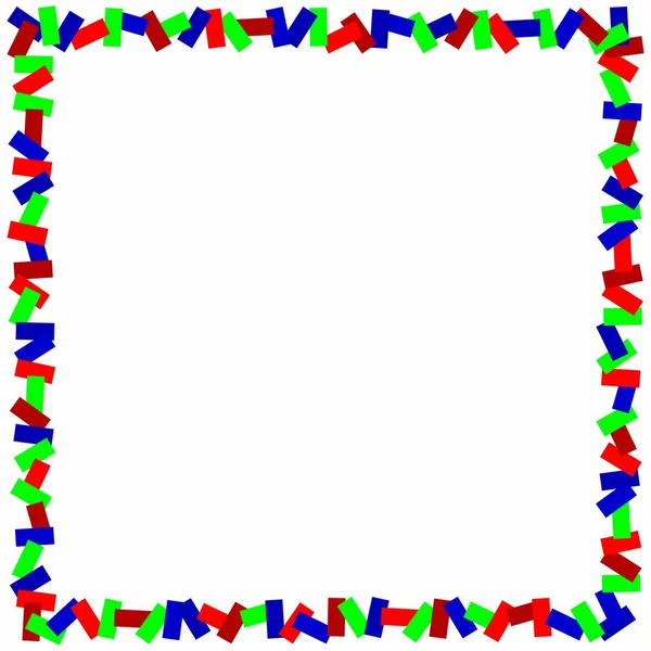 Σκελετός Σύνορα Κόκκινο Μπλε Πράσινα Ορθογώνια Σχήματα Και Λευκό Χρώμα — Διανυσματικό Αρχείο